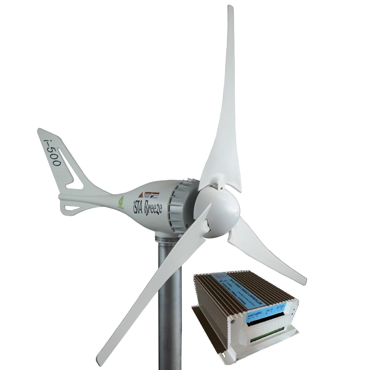 Set Mega Auswahl Windgenerator IstaBreeze® inklusive Controller i-500-12 Volt 500 Watt Power PLUS Hybrid Laderegler