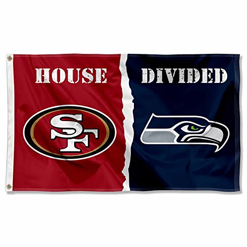 San Francisco 49ers und Seattle Seahawks House geteilte Flagge Rivalry Banner