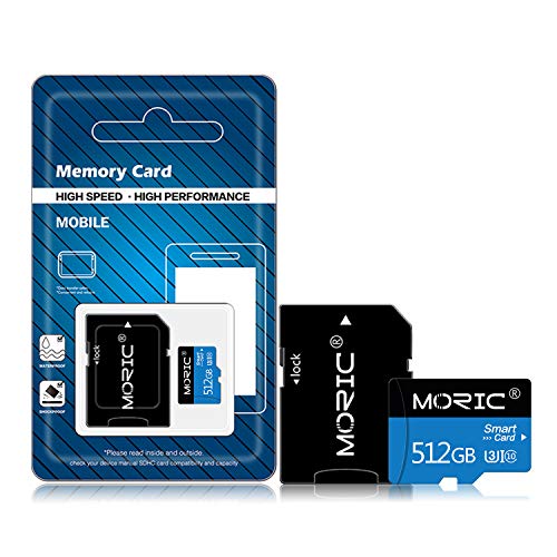 512 GB Micro-SD-Karte mit Adapter High Speed Memory MicroSD-Karte Klasse 10 Speicherkarte für Nintendo Switch Android Smartphone Digitalkamera und Drohne (512 GB)