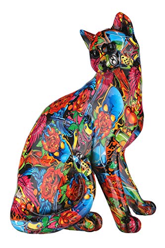 GILDE Dekofigur »Figur Pop Art Katze« (1 Stück), Dekoobjekt, Tierfigur, Höhe 29 cm, Wohnzimmer
