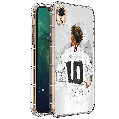 iPhone Xs Hülle, transparent mit Nr. 10 Fußballspieler Muster Design Kunststoff iPhone X Hülle TPU Bumper Schutzhülle kompatibel mit Apple iPhone X/Xs