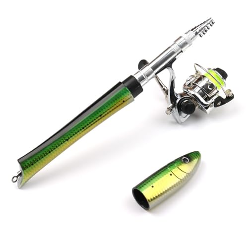Tragbarer Mini-Stift, Angelrute, Spinningrolle, Gussteile, Angelruten, Teleskop-Fischrute, tragbare Angelrute