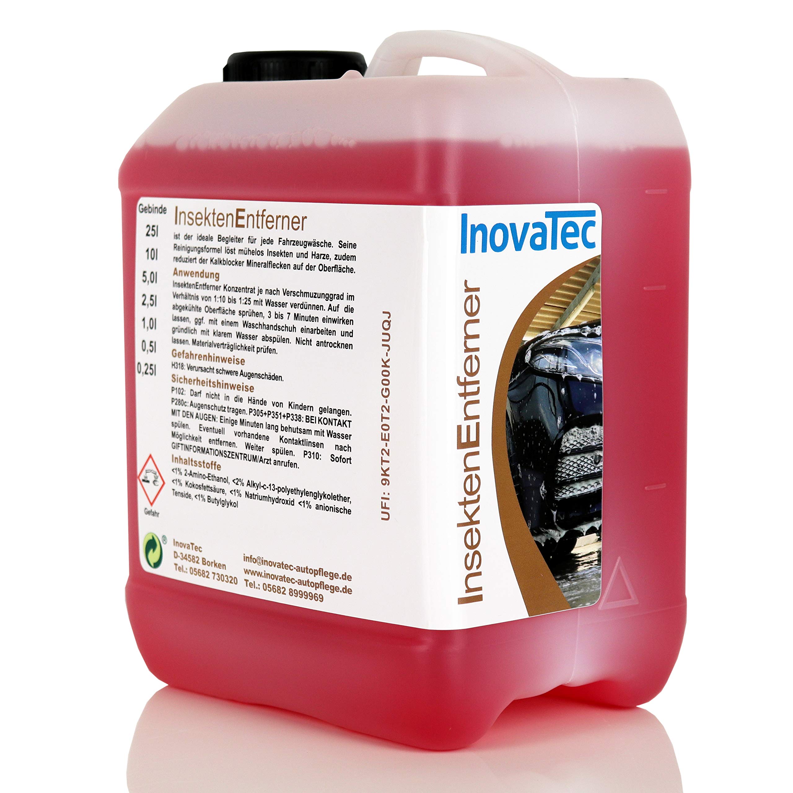 Inovatec Insektenentferner-Konzentrat 5L - Entfernt mühelos Insekten und Harze - Lösungsmittelfrei und biologisch abbaubar