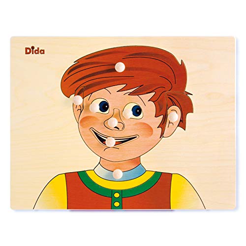 Dida - Puzzle - Gesicht Baby - pädagogisches Spiel. Lernen Sie die Namen der italienischen und englischen Teile, aus denen das menschliche Gesicht besteht.