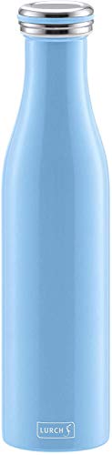 Lurch 240921 Isolierflasche / Thermoflasche für heiße und kalte Getränke aus Doppelwandigem Edelstahl 0,75l, light blue
