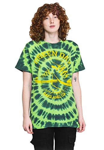 Green Day T Shirt All Stars Band Logo Nue offiziell Dip-Dye Grün Unisex