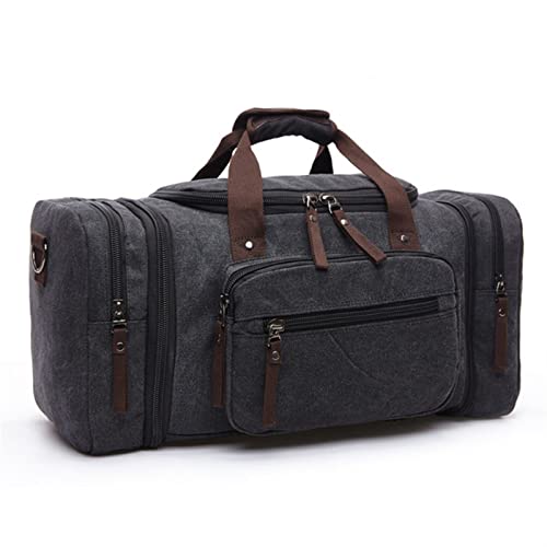 SSWERWEQ Handtasche Canvas Travel Duffle Bag Large Capacity Travel Bag Travel Tote Bag (Color : Black)