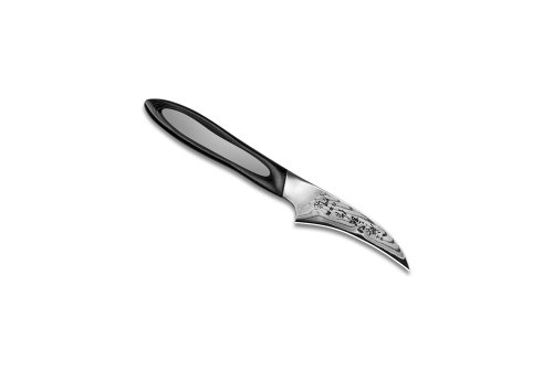 Tojiro Messer - damaszener Serie Flash 37 Lagen - Schälmesser oder Tourniermesser - Klinge 7 cm - Griff Micarta/Edelstahl - pe70