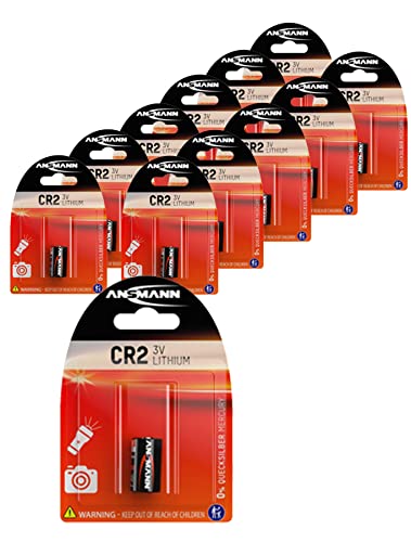 ANSMANN CR2 (3V) Lithium Photobatterie Kamera Batterie Longlife (12er Pack) für Garagentoröffner, Alarmanlage, Funkauslöser für Kamera, Messgeräte, Klingel usw.