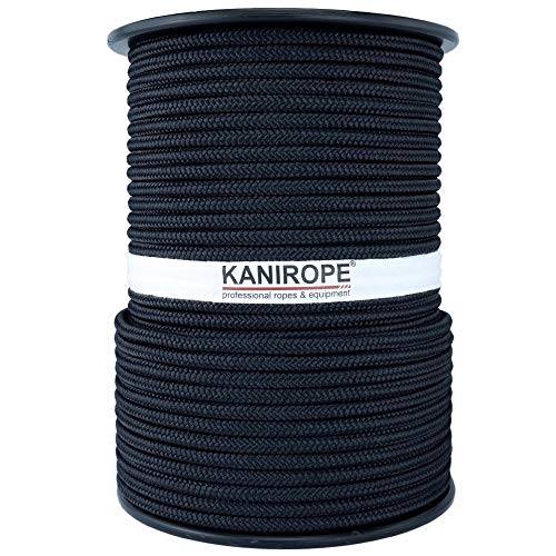Kanirope® Polyesterseil Seil Polyester POLYBRAID 6mm 100m Schwarz geflochten