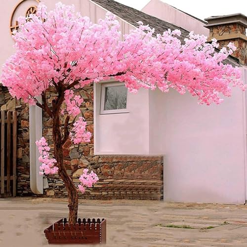 Rosafarbene künstliche Kirschblütenbäume, Champagner-Kirschblütenbaumbogen, rosa künstliche Sakura-Blume drinnen draußen-perfekt für Zuhause, Büro oder Partydekoration,Extended-1.8x1m/5.9x3.2ft