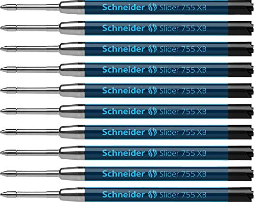 Schneider Slider 755 Kugelschreibermine (ViscoGlide-Technologie, M=Mittelstrich) 10er Packung, rot
