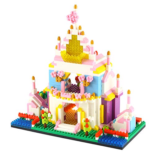 Larcele 988 Stücke Mini Bausteine Spielzeug Bricks Bauen Bauklötze KLJM-02 (Prinzessin Schloss) Mehrweg