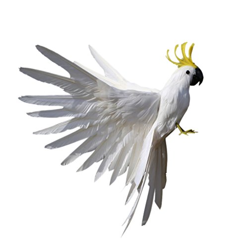 MagiDeal Künstliche Fliegen Restische Vogel Garten Figur Dekor Ornamente , 15,7 Zoll Weiß