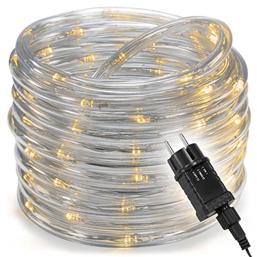 Nipach GmbH diLED Starter-Set 60 LED Lichterschlauch warm-weiß inkl. Netzteil Trafo Timer Anschlusskabel für erweiterbares Profi-Beleuchtungs-System Außen