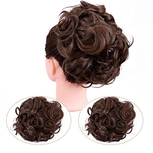 Synthetische Messy Bun Wave Curly Hair Extensions Bun Extensions Comb Clip In Messy Bun Haarschmuck for Frauen (Color : M2-30#)