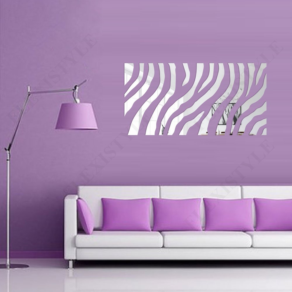 FLEXISTYLE Großer Wandspiegel Acryl Dekoration Zebra 140 x 70 cm