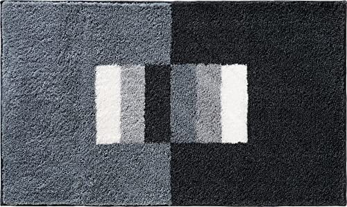 Erwin Müller Badematte, Badteppich rutschhemmend grau Größe 60x90 cm - für Fußbodenheizung geeignet, flauschig weich (weitere Farben, Größen)