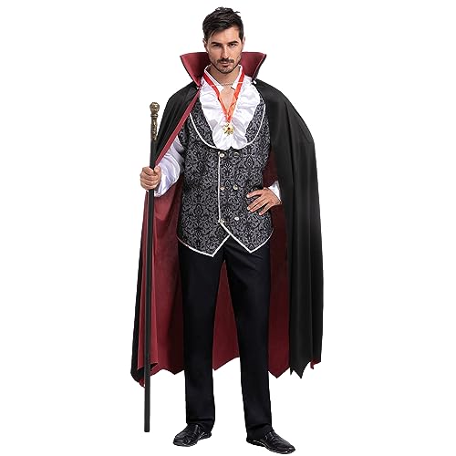 Spooktacular Creations Halloween Vampir Kostüm in kaltem Silber für Erwachsene Herren Halloween Party Events (Medium)