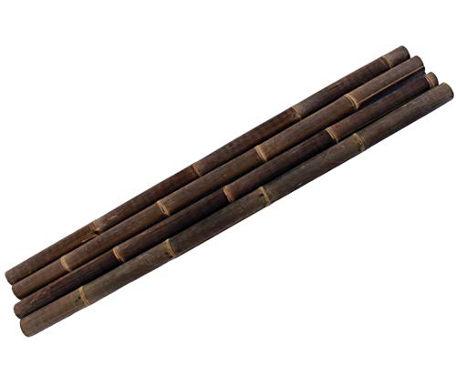 1 Stück Bambusstange 300cm schwarz-braun mit 8 bis 10cm Durchmesser - Dickes Wulung Bambusrohr dunkel 3m lang von Bambus-Discount