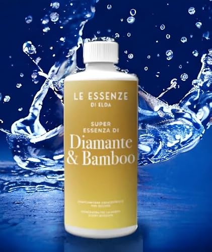 Le Essenze di Elda - Wäscheparfüm - Essenza di Diamante & Bamboo - Italienisches Waschparfüm für lang duftende Wäsche (Moschus & Bambus) (Diamante & Bamboo) 500ml