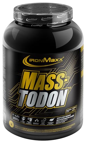 IronMaxx Masstodon - Power Weight Gainer aus hochwertigen Kohlenhydraten / Zuckerarm - Vanille - 1 x 2000g Dose