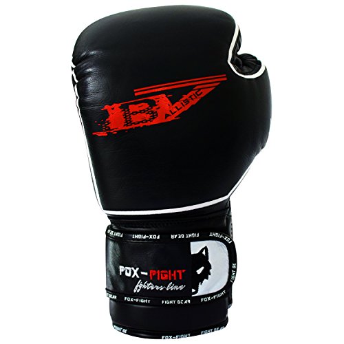 FOX-FIGHT B7 Boxhandschuhe professionelle hochwertige Premium Qualität aus echtem Leder Sandsack Training Sparring Muay Thai Kickbox Freefight Kampfsport BJJ Sandsackhandschuhe Gloves 10 OZ schwarz