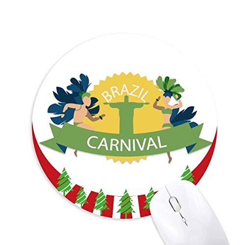 Mount Corcovado Hula Brasilien Karneval Rund Gummi Maus Pad Weihnachtsdekoration