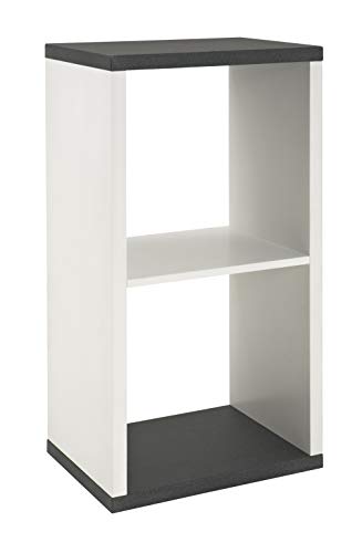 Haku-Möbel 87585 Regal, MDF, granitoptik-weiß, 43 x 30 x 84 cm