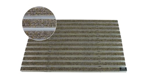 EMCO Eingangsmatte DIPLOMAT Rips sand 22mm Fußmatte Schmutzfangmatte Fußabtreter Antirutschmatte, Größe:590 x 390 mm