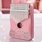 Kalimba 17 Tasten C-Ton Rosa Daumen Klavier Mahagoni Beruf Marimbas Finger Instrument FüR Kinder Erwachsene Freundin Festival Geschenk Mit Tasche Stimmhammer Study Booklet,E