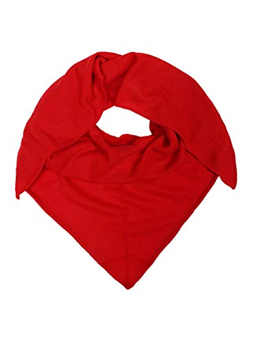 Zwillingsherz Dreieckstuch Stola Schal aus 100% Kaschmir für Damen Mädchen Jungen Kinder - Hochwertiges Cashmere Halstuch im Uni Design - Umschlagtuch - Damenschal für Frühling Herbst Winter - rot