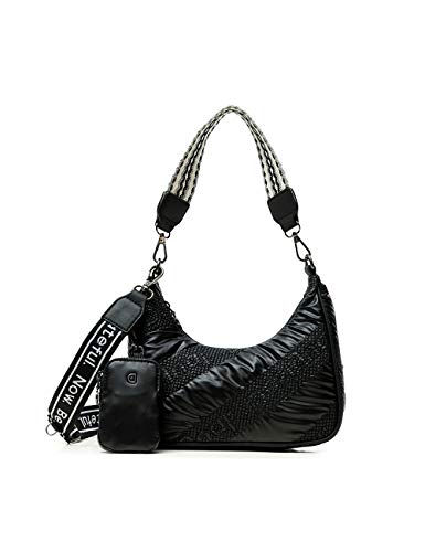 Desigual Womens Fabric SHOULDER BAG, Black, U