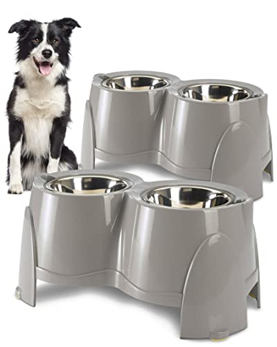 PETGARD 2er Sparpack Futterstation Ergo Feeder 1500 ml + gratis Hundespielzeug