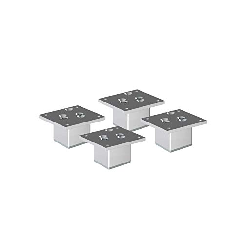 Aluminium Möbelfüße Sossai"Exklusiv" E4MF-N | 4er Set | Höhe: 60mm | Farbe: Aluminium
