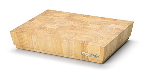 Continenta Profi Hackblock aus hochwertigem Gummibaum Stirnholz, massive Holzwürfel einzeln verleimt, Profi Qualität Schneidebrett, 40 x 30 x 7,3 cm