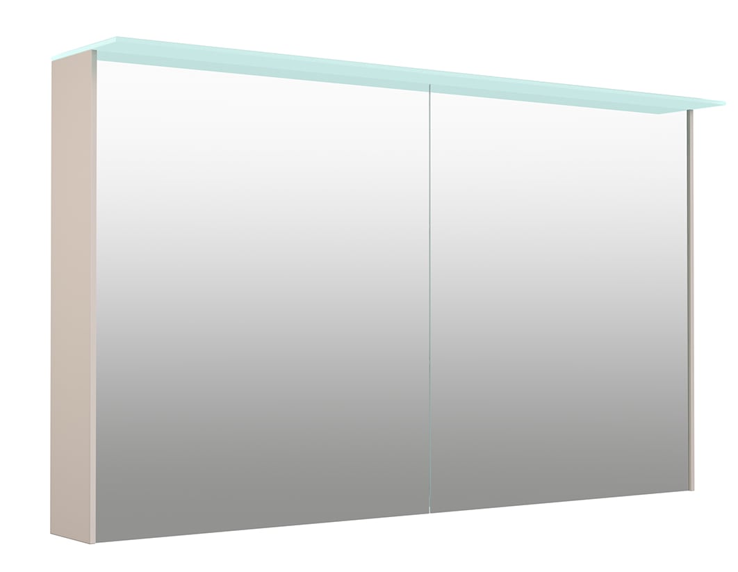 welltime Spiegelschrank "D-Line", Badmöbel, doppelseitig verspiegelt, mit LED-Beleuchtung