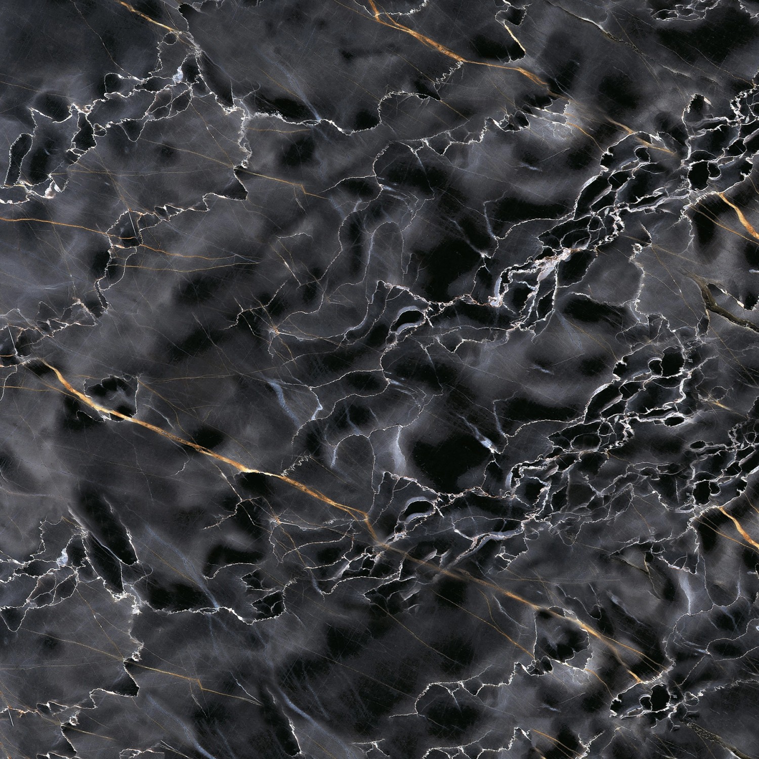 Bodenfliese Feinsteinzeug Dark Wave 60 x 60 cm schwarz