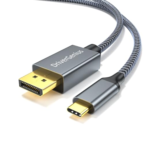DriverGenius 8K USB-C auf DisplayPort Adapter 1.8m - 7680x4320 USB Typ-C zu DP 1.4 Alt Mode Monitor Video Konverter