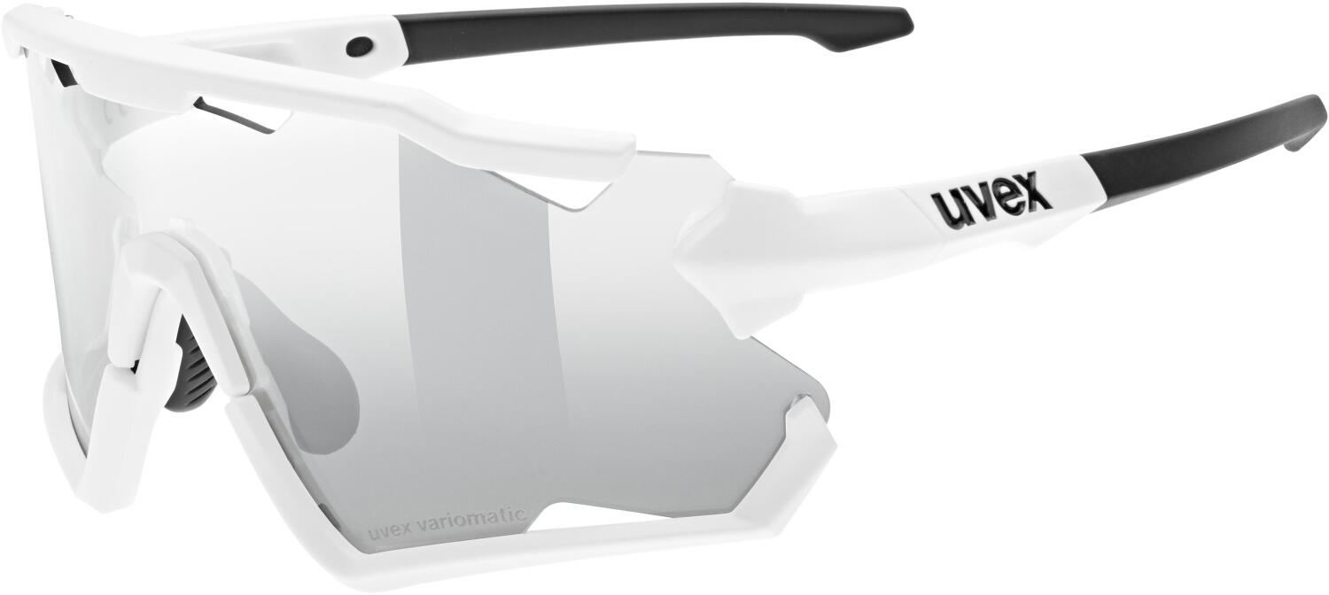Uvex Unisex – Erwachsene, sportstyle 228 V Sportbrille, selbsttönend, white matt/silver, one size