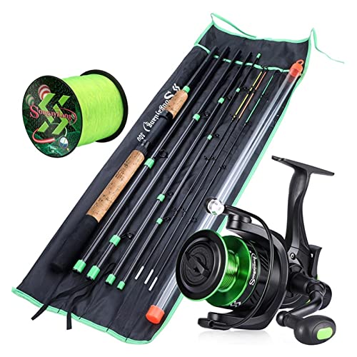 Angelrute Angeln Combo Casting Angelrute Reel Combo 4 Abschnitte Carbon Faser Angelrute Baitcasting Rolle Angel (Size : 3.0M and 4000Reel)