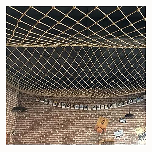 Yimihua 6mm * 15cm Jutegitter Twine Garden Hanfseil Netz Kletternetz für Kinder im Freien Hängenetz Zaunnetz Katzennetz Geflochtenes Netz(Size:2x2m)