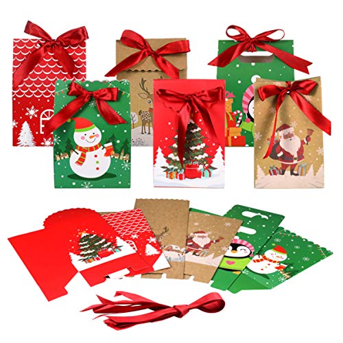 Weihnachtsgeschenkboxen Candy Box Weihnachtsfeier Taschen Geschenk Heiligabend Box Kekse Behandeln Inhaber Goodie Papierboxen Partybevorzugung für Weihnachtsfeierzubeh?r