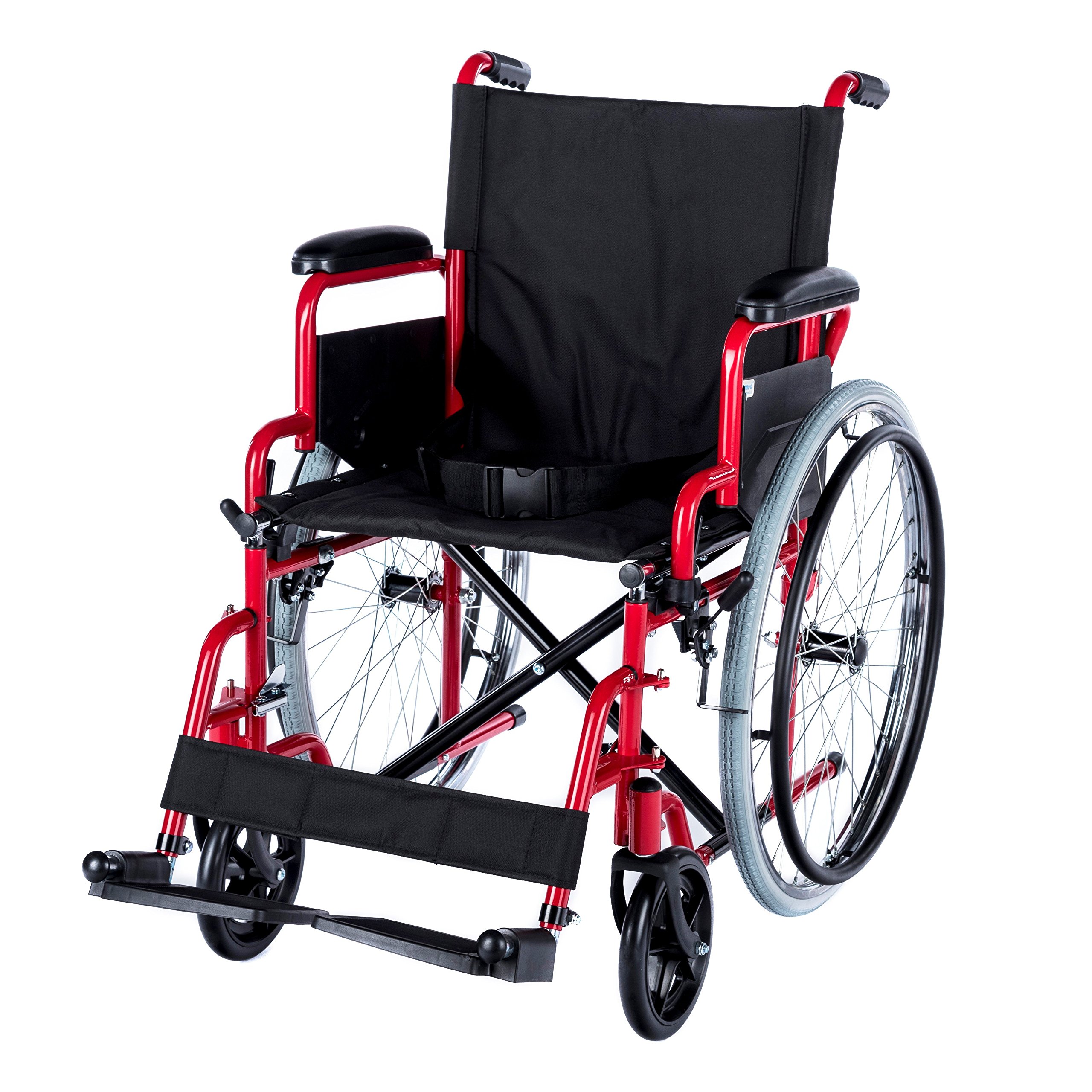 Manueller Rollstuhl "Dynamic" Sitzbreite 46 cm Falt-Rollstuhl faltbar von Romed (rot)