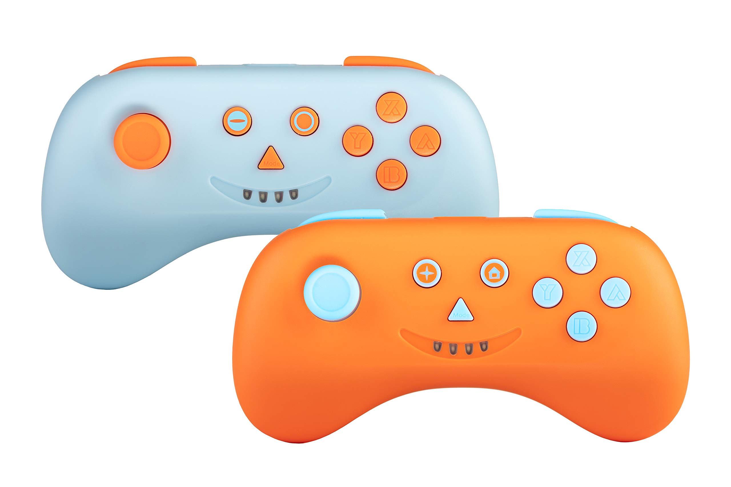 snakebyte MULTI: PLAYCONS -orange/ blau - 2 kabellose Wireless Bluetooth Controller für Nintendo Switch u. Lite / Multiplayer Gamepads mit aufladbaren Akkus u. Vibrationseffekt