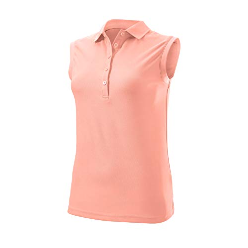 WILSON Damen Sleeveless Polo T-Shirt, Rosa, LG