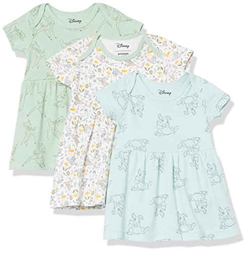 Amazon Essentials Baby Disney Dresses Kleid, 3er Pack Bambi Nature, 9 Monate