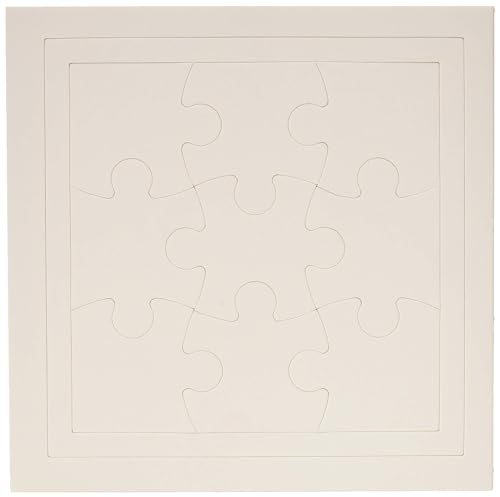 Henbea 4093 Teile, 9-teiliges, recycelter Karton, weiß, Zeichnen, Malen und Erstellen Sie Ihr eigenes Puzzle, Kinder ab 3 Jahren, Packung mit 20 Stück (Mod.4093), 17x17 cms