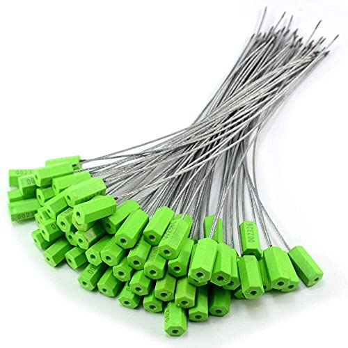 Kabeldichtungen aus Stahl, mit Nummerierung, manipulationssicherung für Sicherheitssiegel, Grün, 100 Stück