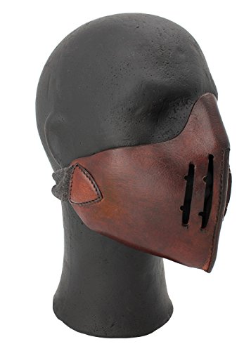 Epic Armoury Mempo Samurai Halbmaske aus Leder LARP Mittelalter Ritter Wikinger (Braun)